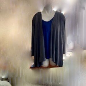 WOMENS MEDIUM GREY  OPEN DRAPE CARDIGAN SIZE MEDIUM